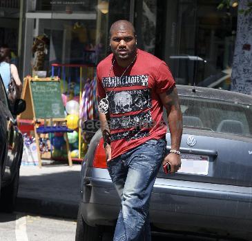 Quinton Jackson aka Rampage Jackson
 leaves Coffee Bean with a friend in West Hollywood
Los Angeles, California.