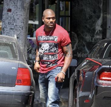 Quinton Jackson aka Rampage Jackson
 leaves Coffee Bean with a friend in West Hollywood
Los Angeles, California.