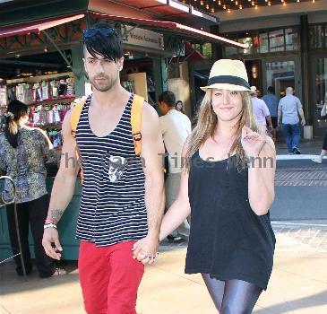 Lacey Schwimmer and her boyfriend
 leave the movie theatre at The Grove
Los Angeles, California.