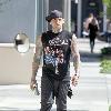 Benji Madden
 of the rock band 'Good Charlotte', wearing a sleeveless shirt showing off his tattoos
Los Angeles, California.