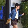 Rachel Bilson newly single actress picking up mail in Los Feliz Los Angeles.