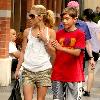 Kelly Ripa and Michael Consuelos Kelly Ripa walking in SoHo with her son New York City.