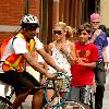 Kelly Ripa and Michael Consuelos Kelly Ripa walking in SoHo with her son New York City.