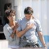 Halle Berry and co-star Olivier Martinezin Cape Town on the set of the movie 'Dark Tide'Cape Town.