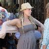 A pregnant Ali Larter leaves Little Next Door cafe Los Angeles.