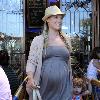 A pregnant Ali Larter leaves Little Next Door cafe Los Angeles.