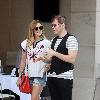 Fearne Cotton and Perez Hilton are filmed while shopping on Rodeo Drive in Beverly Hills Los Angeles, California –