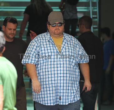 Jorge Garcia out shopping at the apple store at the grove.

* WEEZER DEBUT 'HURLEY' ALBUM ARTWORK
Rockers WEEZER have picked a picture of LOST star JORGE GARCIA to grace the cover of their next album, HURLEY.
Frontman Rivers Cuomo admits the band struggled to come up with a title and accompanying image for their eighth album - until they settled on a photo of the larger-than-life actor, who played Hurley on the desert island series.
Cuomo explains,