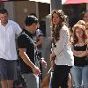 Mario Lopez and  Katherine Schwarzeneggerare seen filming together and getting along very well. Los Angeles.