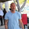 Comedian Dov Davidoff 
out shopping carrying a notebook jotting down new material for his stand up comedy
Hollywood, California.