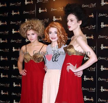 Nicola Roberts 
launches her make-up range Dainty Doll at Harrods.
London, England.