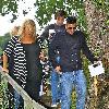 Peter Andre with his publicist Claire Powell and a film crew arrive at a venue in West Sussex for a business meeting and lunch.
West Sussex, England.