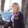 Morgan Fairchild 
walking in Beverly Hills wearing a black sweater
Los Angeles, California.