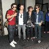 Harry Judd, Danny Jones, Dougie Poynter, Tom Fletcher of Mcfly outside the May Fair hotel London.