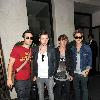 Harry Judd, Danny Jones, Dougie Poynter, Tom Fletcher of Mcfly outside the May Fair hotel London.