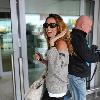 Nadine Coyle arrives at Heathrow Airport London.