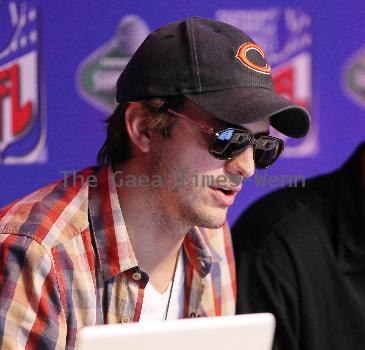 Ashton Kutcher attends Fantasy Football SUPER DRAFT at Palms Hotel Casino. Las Vegas.