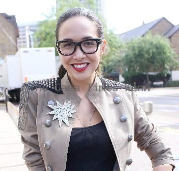 Myleene Klass outside the ITV studios London.