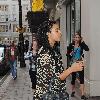 Rochelle Wiseman of The Saturdays outside the May Fair hotel London.