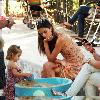 Alessandra Ambrosio plays with her daughter Anja Mazur at a playground in the West Village.New York City. Alessandra Ambrosio plays with her daughter Anja Mazur at a playground in the West Village.New York City.