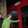 Noel Gallagher wearing a bright green jacket, arrives back at the Radisson Edwardian Hotel after watching Blue Moon Rising Premier
Manchester, England.