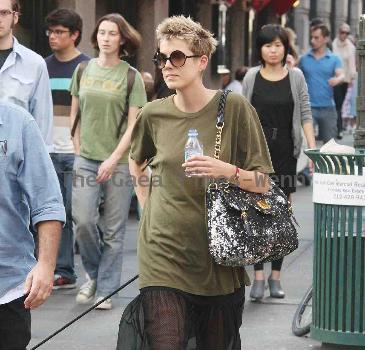 Model and actress Agyness Deyn takes her dog for a walk around SoHo
New York City, USA.