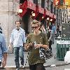 Model and actress Agyness Deyn takes her dog for a walk around SoHo
New York City, USA.