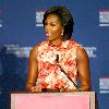 First Lady Michelle Obama
delivers remarks at the National Restaurant Association (NRA) fall board meeting, where she focused on comprehensive solutions to combat childhood obesity from restaurant leaders, held at Hyatt Regency
Washington DC, USA.