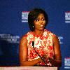 First Lady Michelle Obama
delivers remarks at the National Restaurant Association (NRA) fall board meeting, where she focused on comprehensive solutions to combat childhood obesity from restaurant leaders, held at Hyatt Regency
Washington DC, USA.