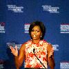 First Lady Michelle Obama
delivers remarks at the National Restaurant Association (NRA) fall board meeting, where she focused on comprehensive solutions to combat childhood obesity from restaurant leaders, held at Hyatt Regency
Washington DC, USA.