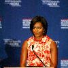 First Lady Michelle Obama
delivers remarks at the National Restaurant Association (NRA) fall board meeting, where she focused on comprehensive solutions to combat childhood obesity from restaurant leaders, held at Hyatt Regency
Washington DC, USA.