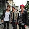 Danny Jones, Tom Fletcher and Dougie Poynter of McFly 
arriving at a studio in west London.
London, England.