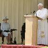 His Holiness Pope Benedict XVI, accompanied by Queen Elizabeth ll, attends a reception at the Palace of Holyrood House.
Edinburgh, Scotland.