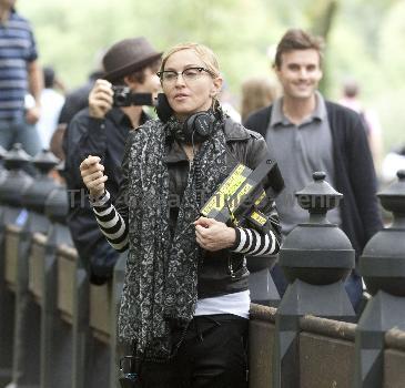Madonna
 filming on location for her new movie 'W.E.' in Central Park
New York City, USA.