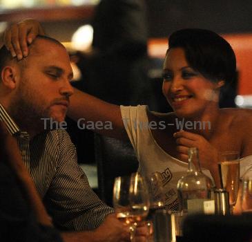 Amelle Berrabah from the Sugarbabes is seen having dinner 
with Tom Benn at the Mayfair Hotel.
London, England.