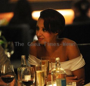Amelle Berrabah from the Sugarbabes is seen having dinner 
with Tom Benn at the Mayfair Hotel.
London, England.