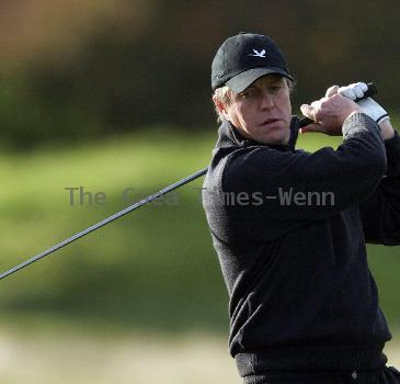 Hugh Grant 
Practise Round of the Alfred Dunhill Links Championship at The Old Course, St Andrews. 
Fife, Scotland.