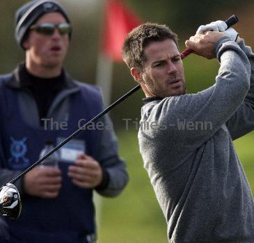 Hugh Grant 
Practise Round of the Alfred Dunhill Links Championship at The Old Course, St Andrews. 
Fife, Scotland.