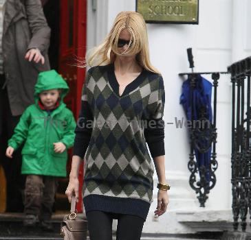 Claudia Schiffer seen after taking her child to schoolLondon.