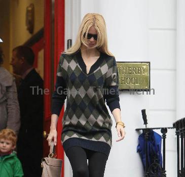 Claudia Schiffer seen after taking her child to schoolLondon.