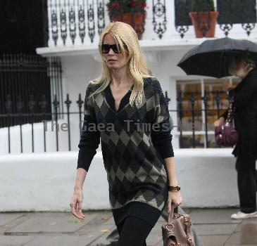 Claudia Schiffer seen after taking her child to schoolLondon.