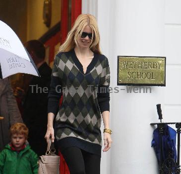 Claudia Schiffer seen after taking her child to schoolLondon.