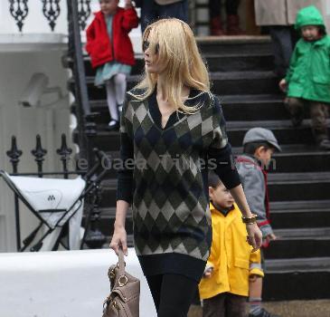 Claudia Schiffer seen after taking her child to schoolLondon.