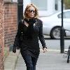 Kylie Minogue leaving the offices of her management company. London.