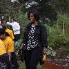 Michelle Obama 
5th graders from Bancroft Elementary take part in the White House Kitchen Garden Fall Harvest
Washington D.C, USA.