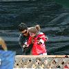 Halle Berry and daughter Nahla Ariela at Mr Bones pumpkin patch in West Hollywood Los Angeles.