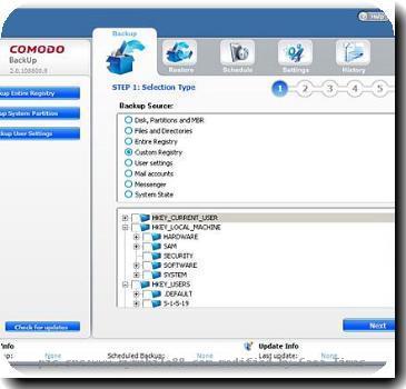 Re: comodo backup