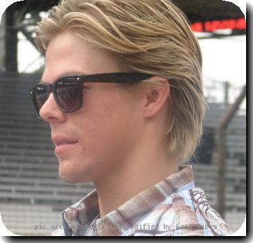 Derek Hough at the Indianapolis Motor Speedway during Carb Day for the 2009 Indianapolis 500.