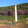 My photo of the Mount Mullgian chimney stack, taken from the township area - June 2006