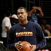 
Stephen Jackson warming up before a Warriors/Lakers game on March 23, 2008